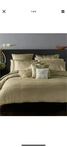 DONNA KARAN Reflection Gold Dust QUEEN Duvet Cover+Flat Sheet+Pillowcases-Read - Picture 1 of 8