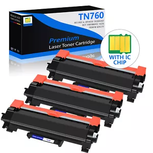 3er Pack TN760 Tonerkartusche für Brother HL L2350DW L2370DWXL mit Chip - Bild 1 von 23