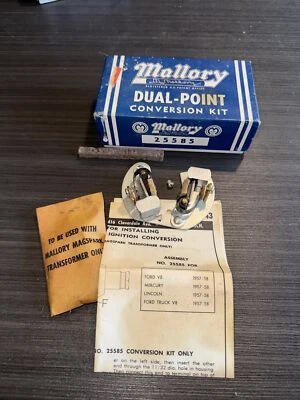 Nuevo de Lote Antiguo Mallory 25585 57-58 Ford Lincoln Mercury y Camión Kit de Conversión de Doble Punto Foto 1 de 4