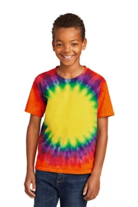 Port & Company PC149Y Youth 100% Cotton Window Tie-Dye Short Sleeve Tee T-Shirt - Picture 1 of 6