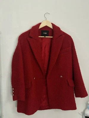 Abrigo Maje Fancy tweed rojo talla 36 Foto 1 de 4
