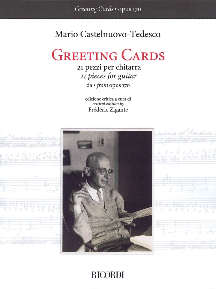 Mario Castelnuovo-Tedesco Greeting Cards 21 Pieces Classical Guitar Sheet Music - Image 1 of 1