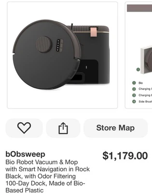 bObsweep Bio Self-Emptying Robot Vacuum & Mop with 100-Day Dock - Image 1 of 3