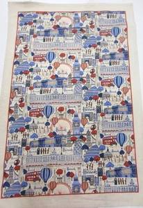 HARRODS LONDON England Landmarks Souvenir Red White Blue TEA TOWEL Dish Towel - Picture 1 of 7