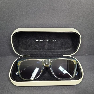 Óculos de sol Marc Jacobs MARC221/S QM496 retangular azul cristal espelho sombreado - Imagem 1 de 4