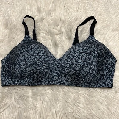 Torrid 40DD Bra Blue Wireless Back Closure Mermaid Print  - Image 1 of 4