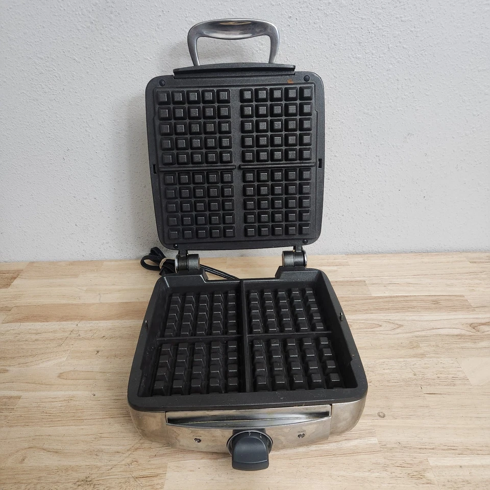 All Clad Waffler 4 Square Belgian Waffle Maker 6066 Stainless Steel - Image 1 of 4
