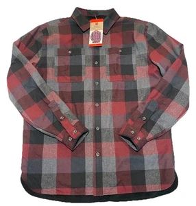 Rugged Elements Fleece Lined Flannel Shirt Shacket Medium Plaid Lumberjack NWT - Picture 1 of 10