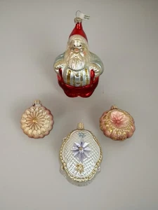 Lotto pastelli decorazioni natalizie vintage vetro dipinto Germania Jolly Santa Polonia - Foto 1 di 15