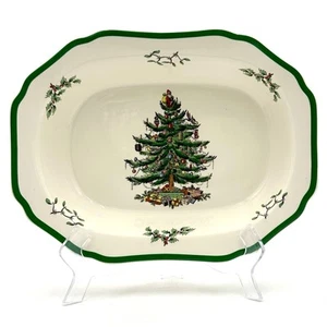 Plato vegetal árbol de Navidad Spode vintage 11,5" hecho en Inglaterra - Imagen 1 de 11