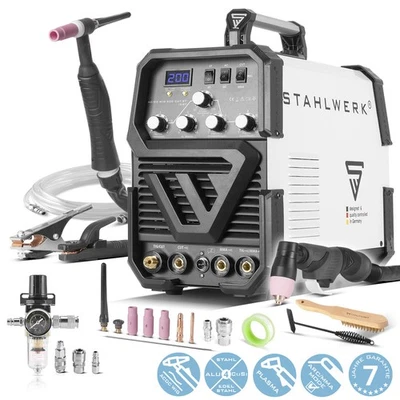 STAHLWERK Schweißgerät 3 in 1 Kombi AC/DC WIG & MMA bis 200 A - Plasma bis 50 A - Bild 1 von 4