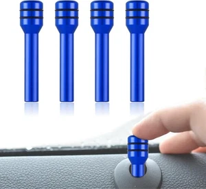 4 PIEZAS Perillas de Cerradura de Puerta Automotriz, Pasador de Seguridad, Interior Azul - Imagen 1 de 7