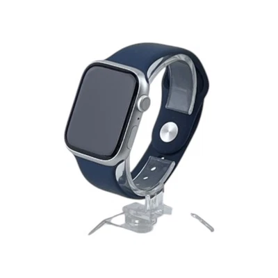 Apple Watch 9 GPS Aluminium Silber 45 mm Sportarmband Sturmblau - Bild 1 von 4