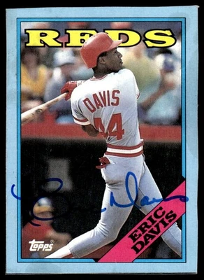 1988 Topps In Person Auto No Cert Eric Davis Auto Cincinnati Reds #J - Image 1 of 2