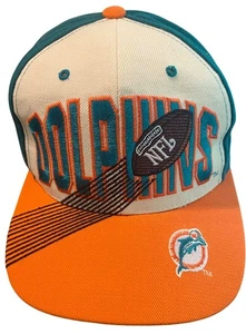 De colección Años 90 Miami Dolphins Bordado Logo Grande Drew Pearson Sombrero Snapback - Imagen 1 de 6