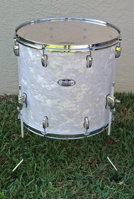 🥁 PEARL MASTERS MAPLE COMPLETE 18" FLOOR TOM in White Marine Pearl! LOT L146 - Image 1 of 4