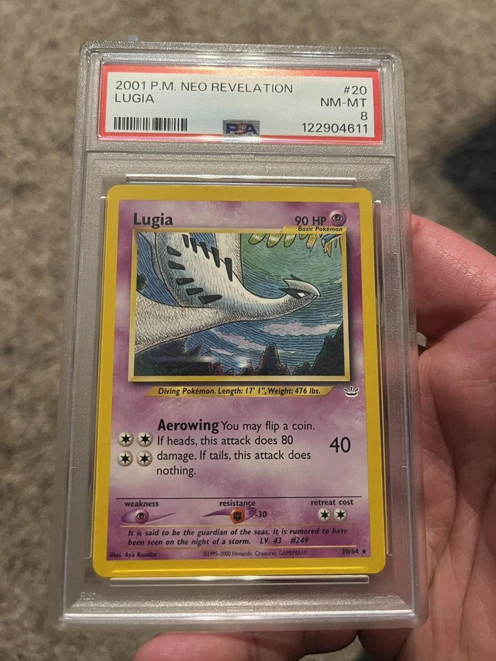 Lugia 20/64 Rare Unlimited Neo Revelation Pokemon PSA 8 - Image 1 of 1