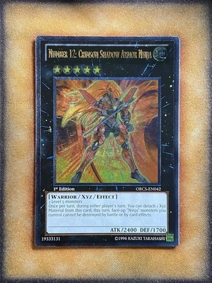 Yugioh Número 12: Crimson Shadow Armor Ninja ORCS-EN042 Ultimate Raro 1ª Edición Casi Nuevo Foto 1 de 2