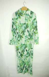 Maxi Camisa de Vestido Eywasouls Malibu Christina Verde Floral Algodón Talla XS/S - Imagen 1 de 7