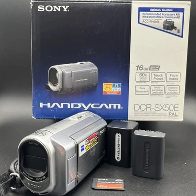 Sony Handycam DCR-SX50E 16GB HDD Camcorder Tested + Charger, Battery Memory Card - Image 1 of 4