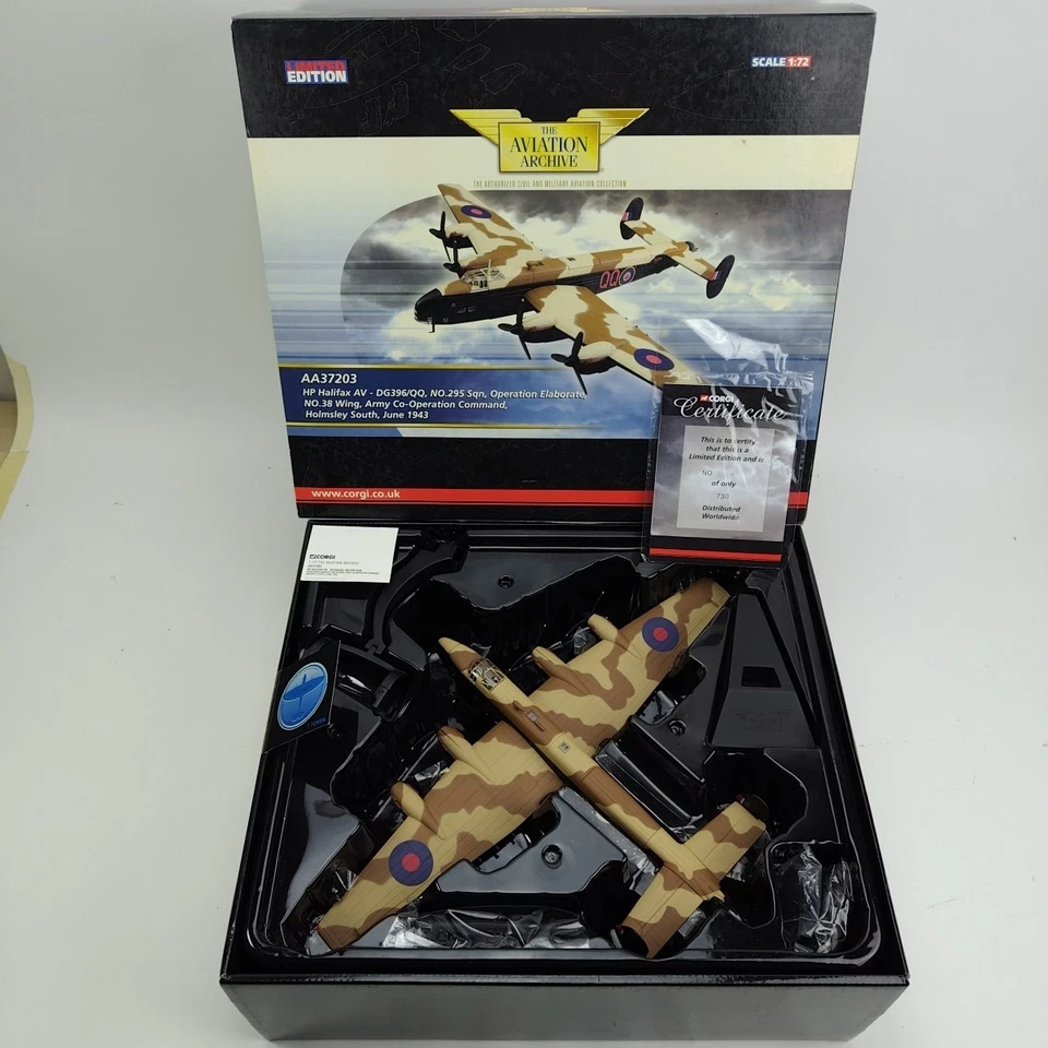 CORGI 1:72 HP Halifax AV RAF 295 Squadron Operation Elaborate June 1943 AA37203 - Image 1 of 4