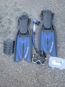 Scubapro Twin Jet Max Open Heel Split Fins With Carrying Bag. Size Medium - Picture 1 of 21