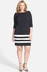 ABS by Allen Schwartz Stripe Hem T-Shirt Dress (Plus Size) (Size 3X) - Picture 1 of 2