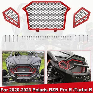 Parrilla de malla delantera de aluminio para Polaris RZR Pro R/Turbo R 2020-2023 roja - Imagen 1 de 12