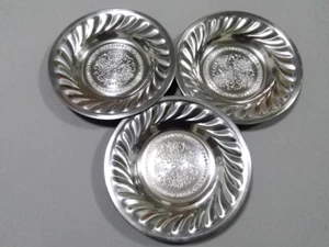 Set 3 pieces Aluminum Dinnerware Dish Plate Round Kitchen silverware Flatware - Picture 1 of 6