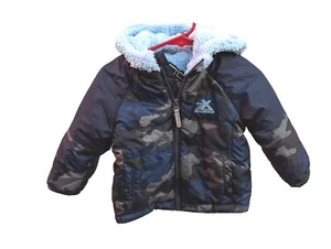 Zeroxposur 18 Month Boys Jacket Camo Puffer Coat Blue Fully Lined Waterproof New - Picture 1 of 8