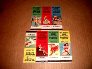 Standard Oil And Gas Wheat'S Service 1948 Pin-Up Matchbook Covers Set – Rare - Picture 1 of 3