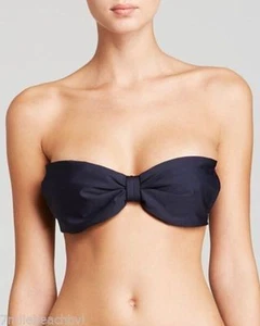Kate Spade NY Georgica Beach BOW Rich Navy Underwire Bandeau top NWT Large 34C D - Picture 1 of 12