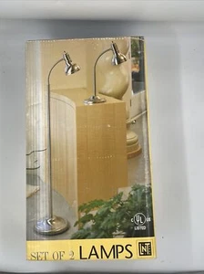 Linen n things matching table and floor lamps Brushed Steel Free Shipping - Picture 1 of 2