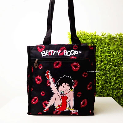 Bolso de Mano Betty Boop Besos Nylon Llevar Todo Cartera Pierna con Etiquetas Foto 1 de 4