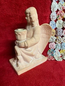 Vintage Kerzenhalter Engel hell terrakottafarben für Kegelkerze - Bild 1 von 5