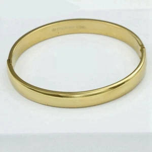 Women's 6.5" Stainless-Steel,Solid Bangle 8mm Bracelet Gold plated Box - Picture 1 of 3