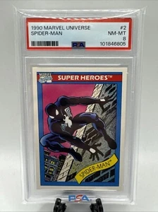 SPIDER-MAN Black Suit NM-MT PSA 8 1990 Marvel Universe - Classic Set!! - Picture 1 of 2