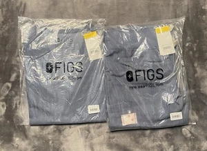 NWT Figs Scrubs Kade Cargo Pants & Casma 3 Pocket Top Women's XS Heather Blue - Picture 1 of 6