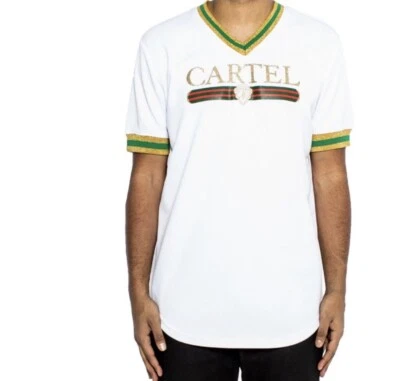 Hudson Outerwear size L Cartel Jersey Shirt Sleeve T-Shirt White/Green/Gold - Image 1 of 4