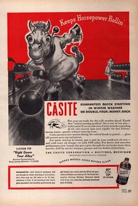 Pubblicità stampa Casite 1946 avvio rapido in inverno pulito motore cavallo bowling Hastings MI - Foto 1 di 1