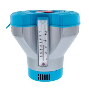Deluxe Pool Cleaner Floater Dispenser, Dual Thermometers, Holds 3", 4" Tablets - Picture 1 of 5