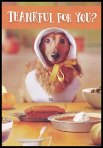 Greeting Card - Dachshund Dog Puppy - Thanksgiving - 0016 - Picture 1 of 2