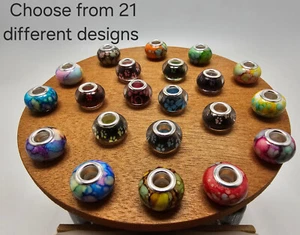 Bracelet Charms Bead Handmade Lampwork Epoxy Water Color Effect European NEW - Picture 1 of 89