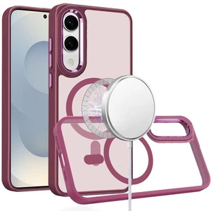 For Samsung S25 Edge Case Magnetic Ring Cover w/ Metal Buttons + Tempered Glass - Picture 1 of 15