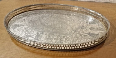 Vintage Viners Mid Century Alpha Silver Plated Drinks Tray  Excellent Condition - Image 1 of 4