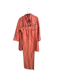 Linen Silk Coral Suit Set – Ellen Tracy Blazer + Pants (10/12) - Picture 1 of 5