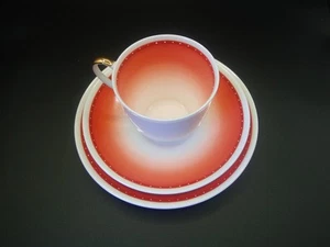 Platillos y platos laterales vintage de tazas de té Susie Cooper arlequín tríos. - Imagen 1 de 4