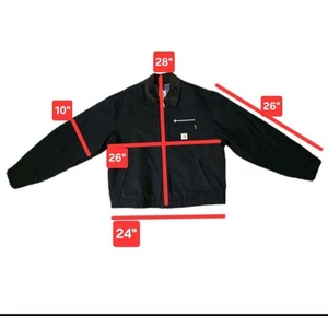 Carhartt Detroit Blanket Lined Jacket J01 BLK Regular EMBROIDERED black 46 NWOT - Picture 1 of 11