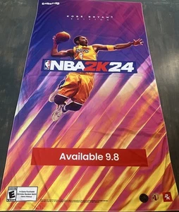Riesiger NBA 2k24 Kobe Bryant Edition Gamestop Stoff Wandteppich Werbung 7 Fuß x 4 Fuß - Bild 1 von 11