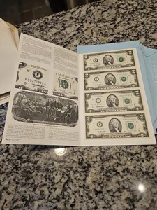 Sheet of 4 $2 Dollar Bills, Bureau Of Printing Engraving 1995 Washington DC - Picture 1 of 15